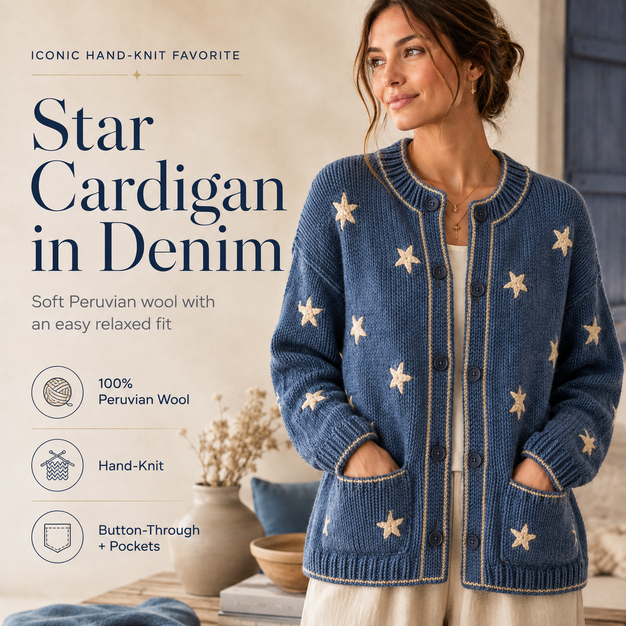 ✨Handmade yarn star-shaped cardigan
