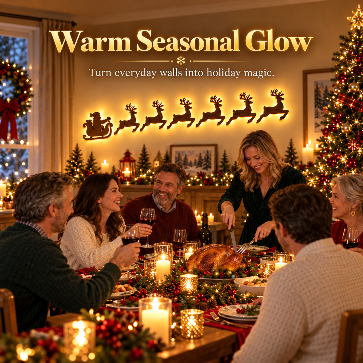 ✨Christmas Early Sales🎅Christmas Glow Wall Silhouette Lights
