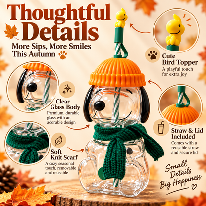 ✨Autumn Puppy Glass Tumbler🐕