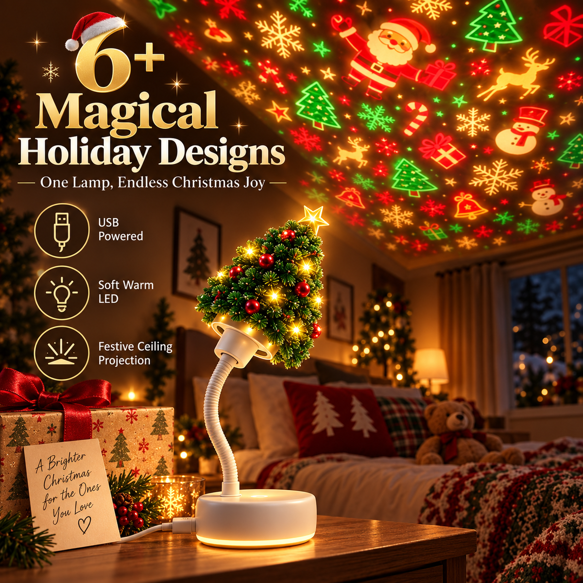 ✨Christmas tree-shaped projection light