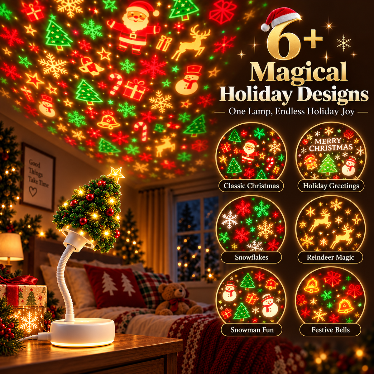 ✨Christmas tree-shaped projection light