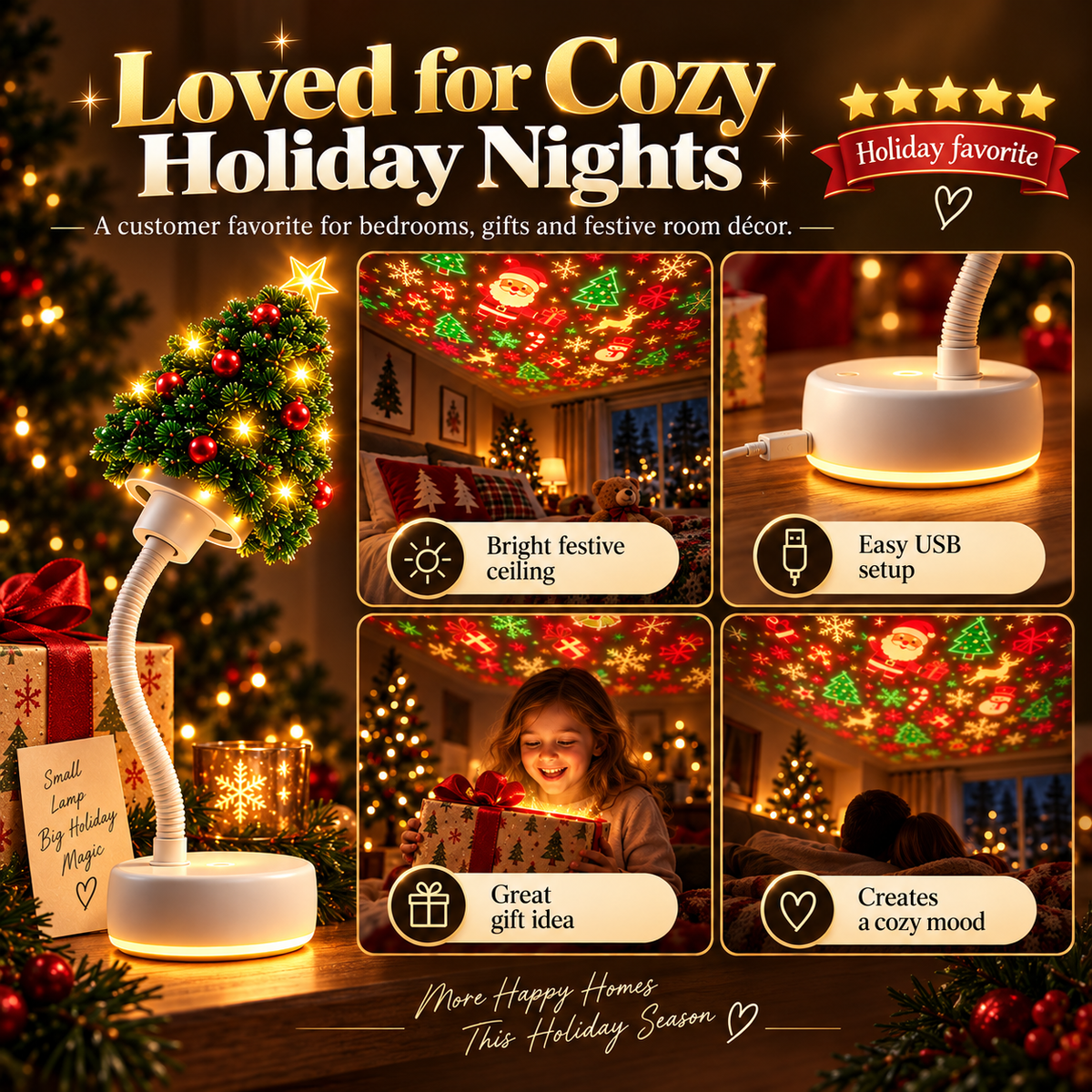 ✨Christmas tree-shaped projection light