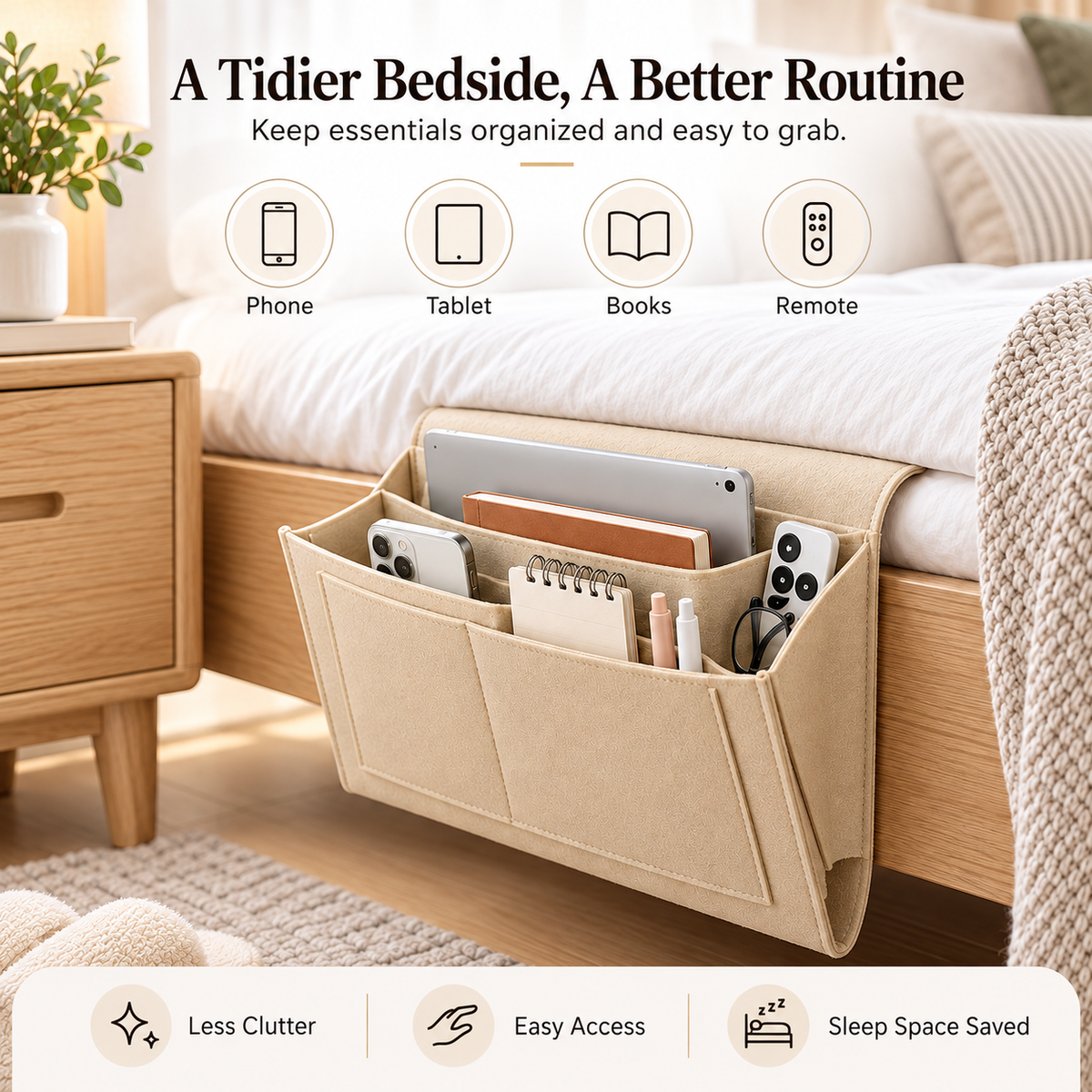 ✨Felt Bedside Organizer