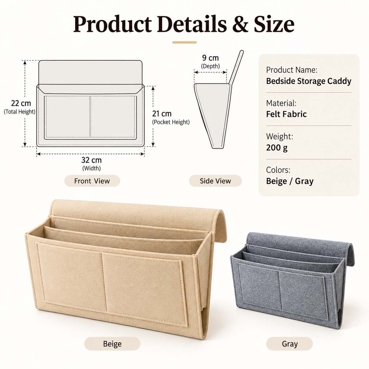 ✨Felt Bedside Organizer