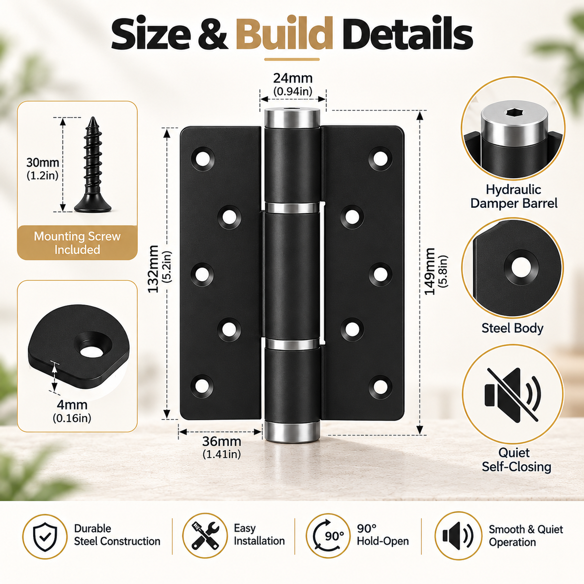✨Hydraulic Self-Closing Hinge / Adjustable Soft-Close Door Hinge