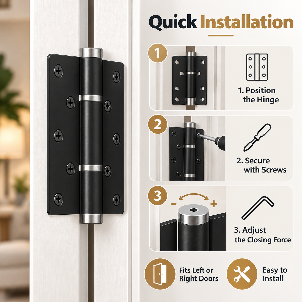 ✨Hydraulic Self-Closing Hinge / Adjustable Soft-Close Door Hinge