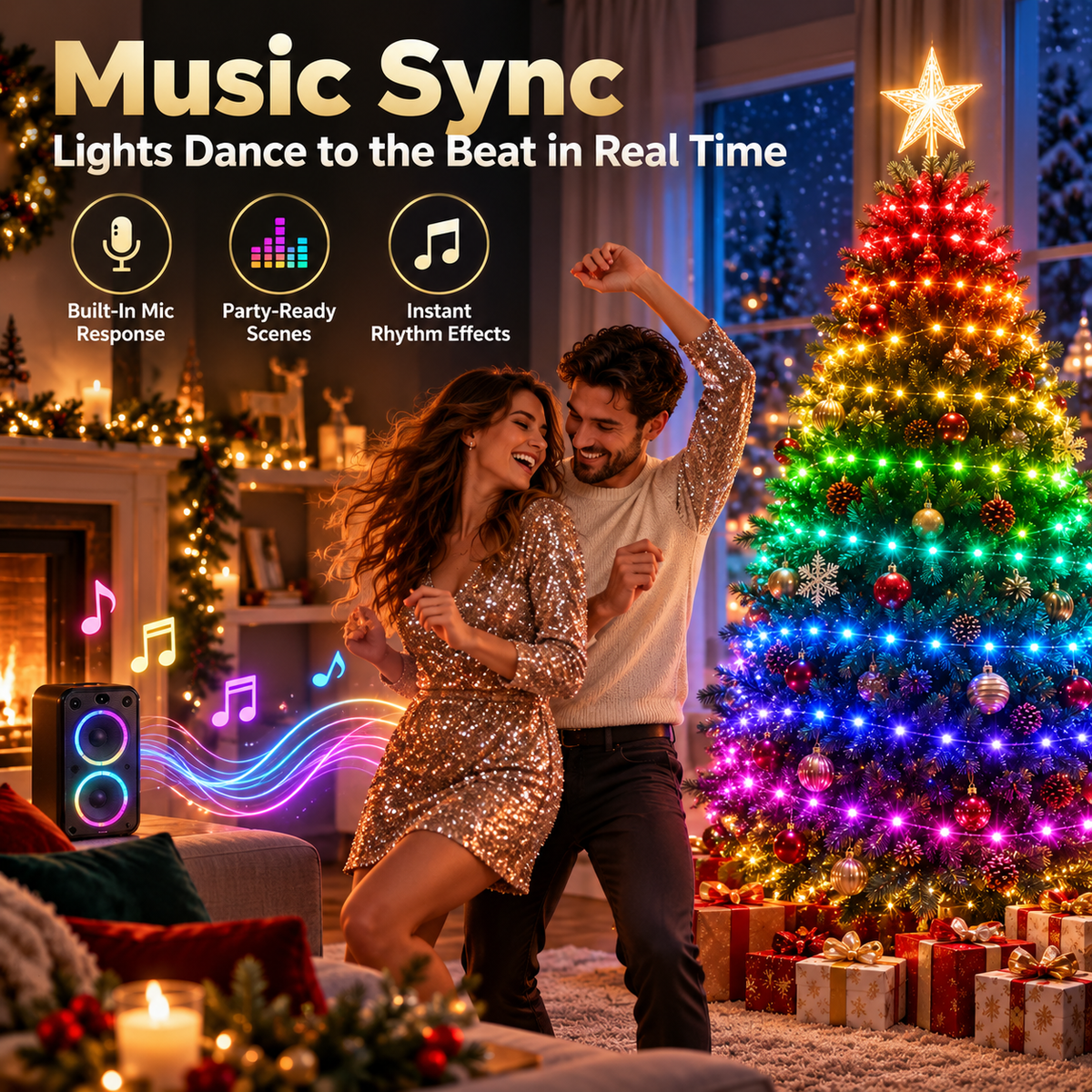 ✨Smart APP & Remote RGB Christmas Tree Lights🎄