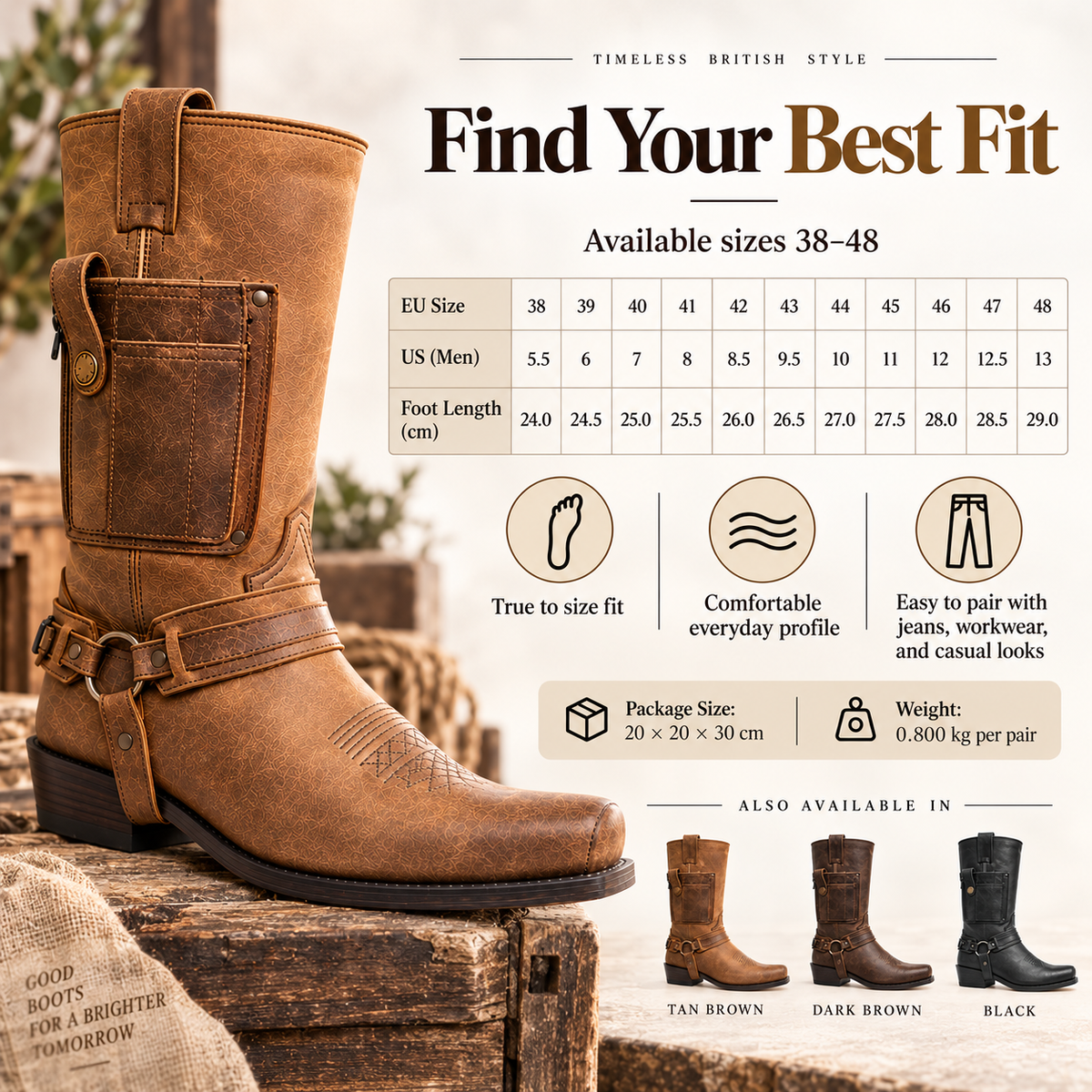 🔥PU Leather Slip on Boots Breathable Chelsea Boots - Free Shipping