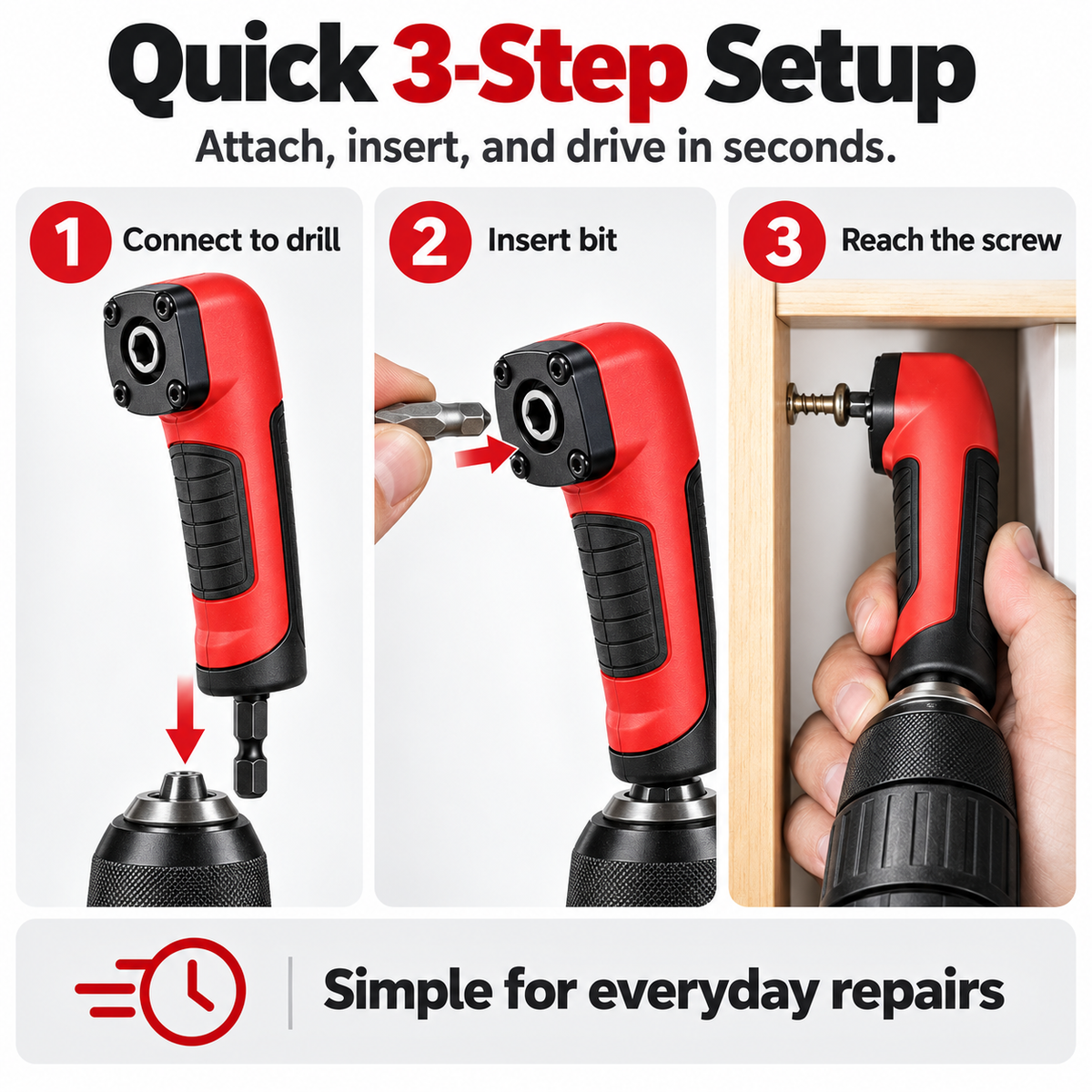 ✨Right Angle Drill Adapter, 90 Degree Corner Device Attachment🛠️