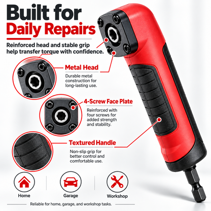✨Right Angle Drill Adapter, 90 Degree Corner Device Attachment🛠️