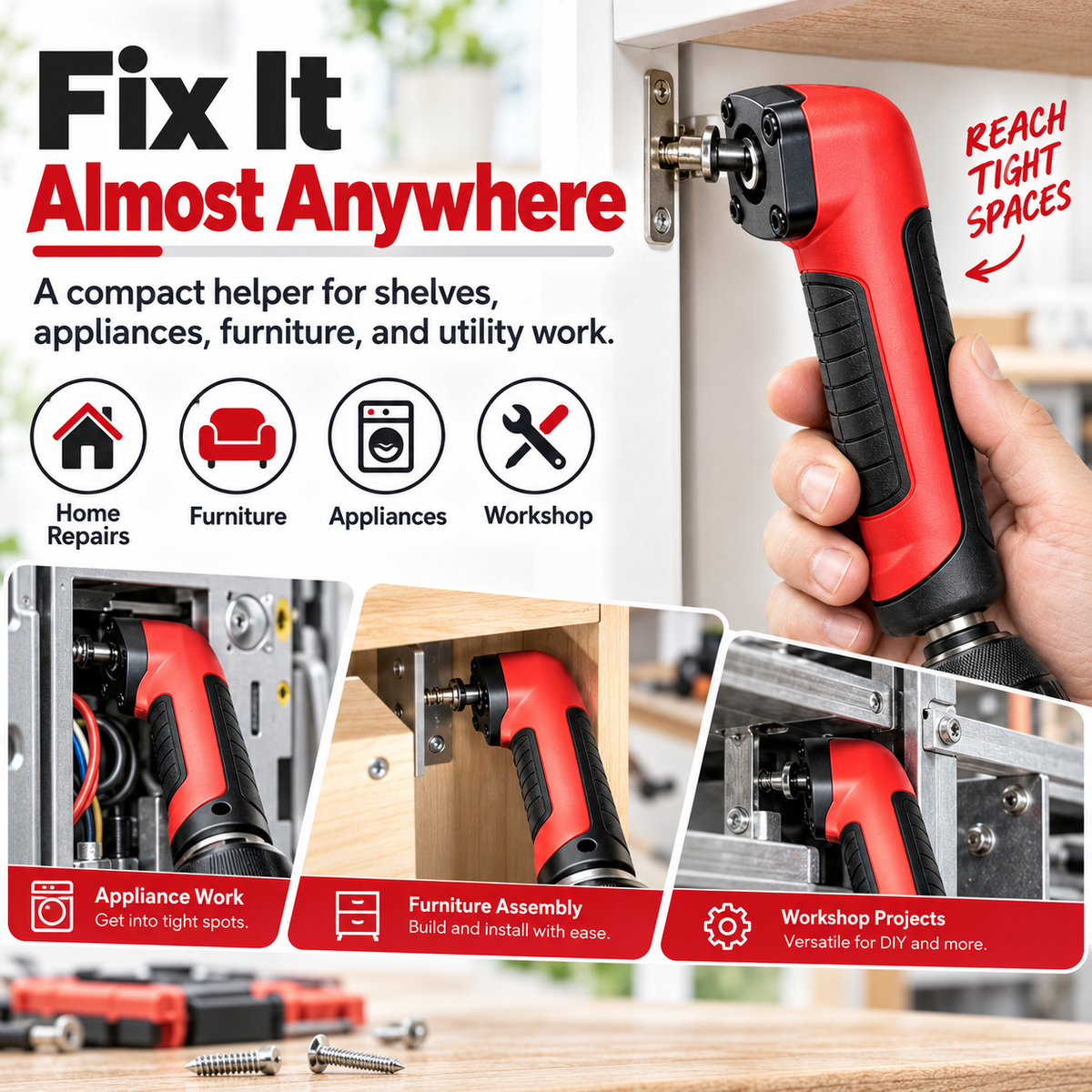 ✨Right Angle Drill Adapter, 90 Degree Corner Device Attachment🛠️