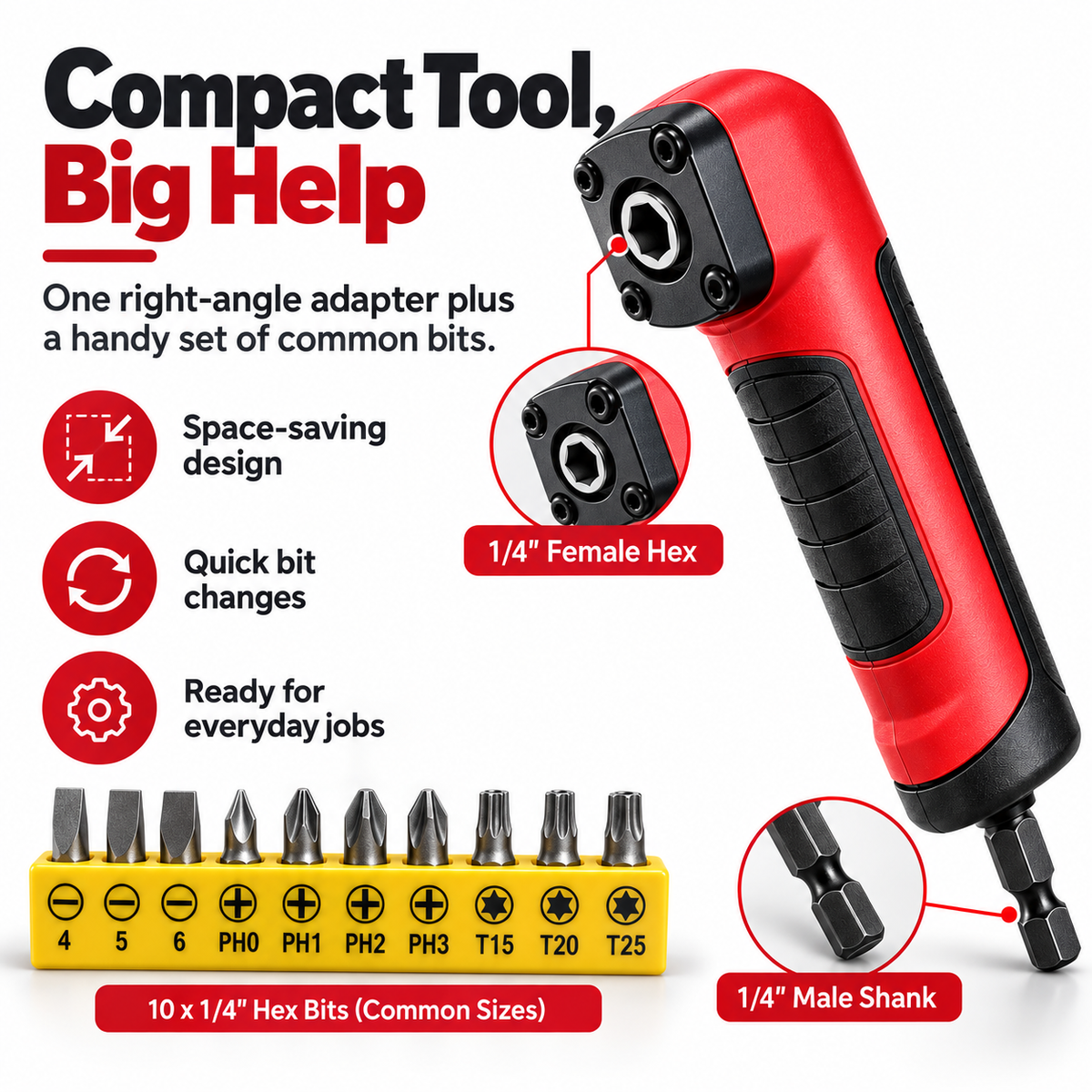 ✨Right Angle Drill Adapter, 90 Degree Corner Device Attachment🛠️