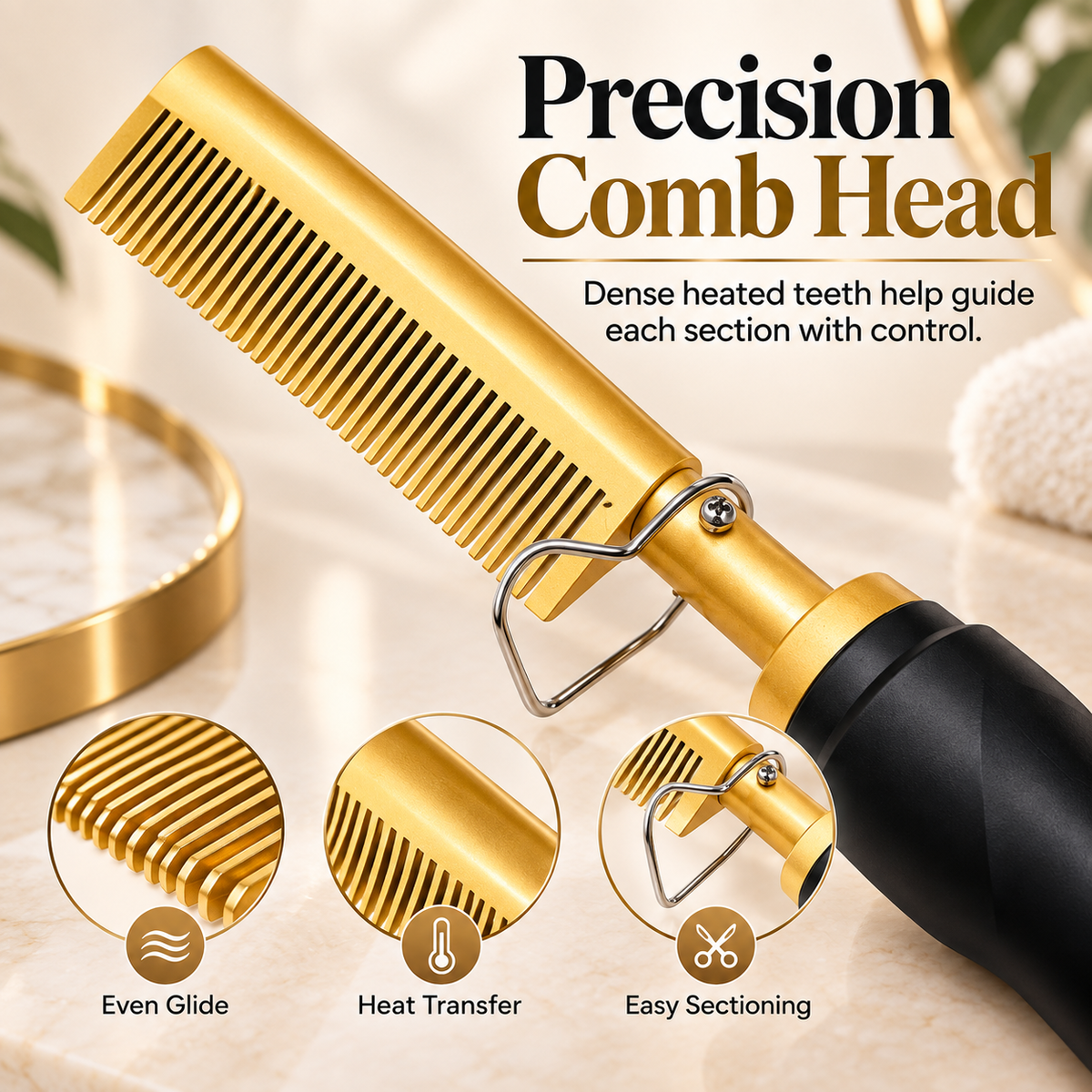 ✨Portable Heated Electric Hair Straightening Comb For Wet and Dry Hair Styling