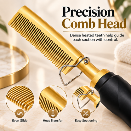 ✨Portable Heated Electric Hair Straightening Comb For Wet and Dry Hair Styling