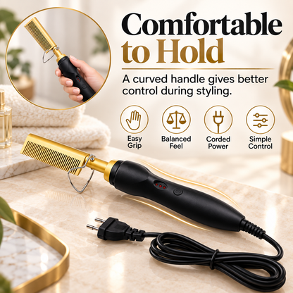 ✨Portable Heated Electric Hair Straightening Comb For Wet and Dry Hair Styling