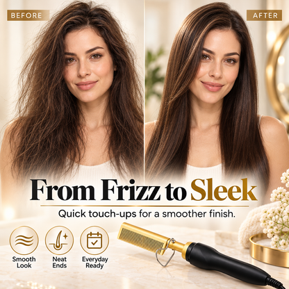 ✨Portable Heated Electric Hair Straightening Comb For Wet and Dry Hair Styling