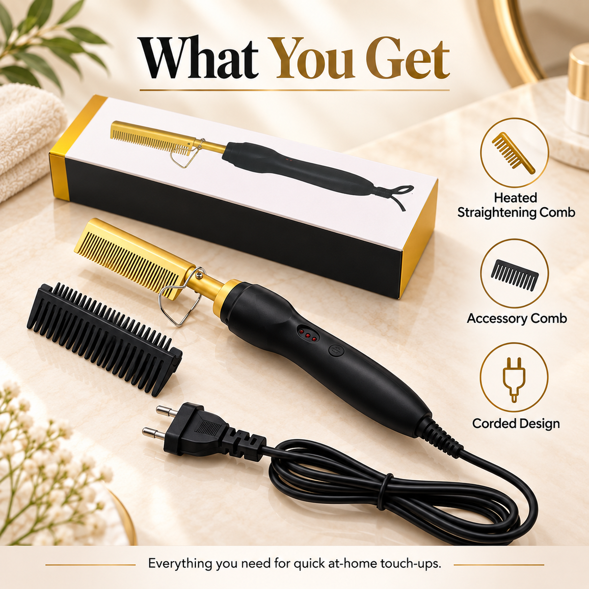 ✨Portable Heated Electric Hair Straightening Comb For Wet and Dry Hair Styling