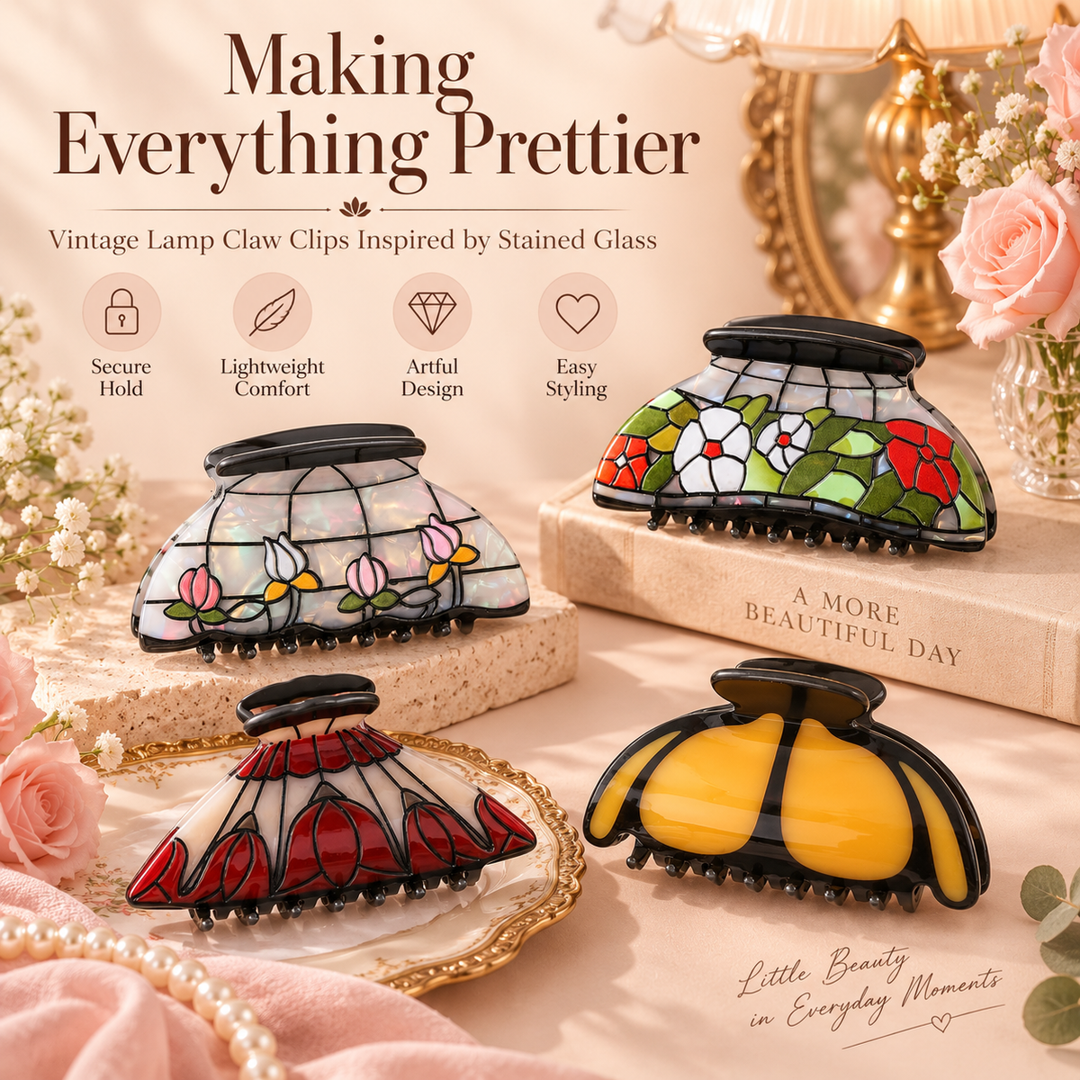 ✨4 Pcs Vintage-Inspired Hair Accessory