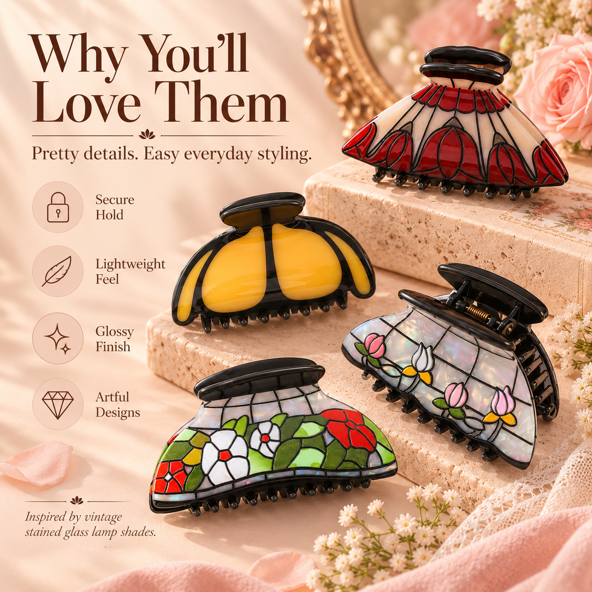 ✨4 Pcs Vintage-Inspired Hair Accessory