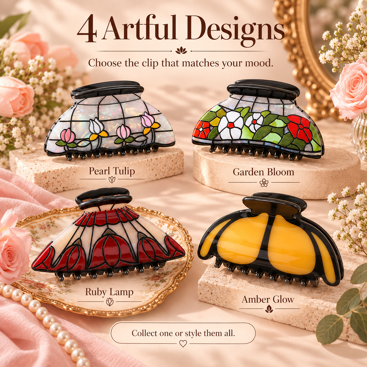 ✨4 Pcs Vintage-Inspired Hair Accessory