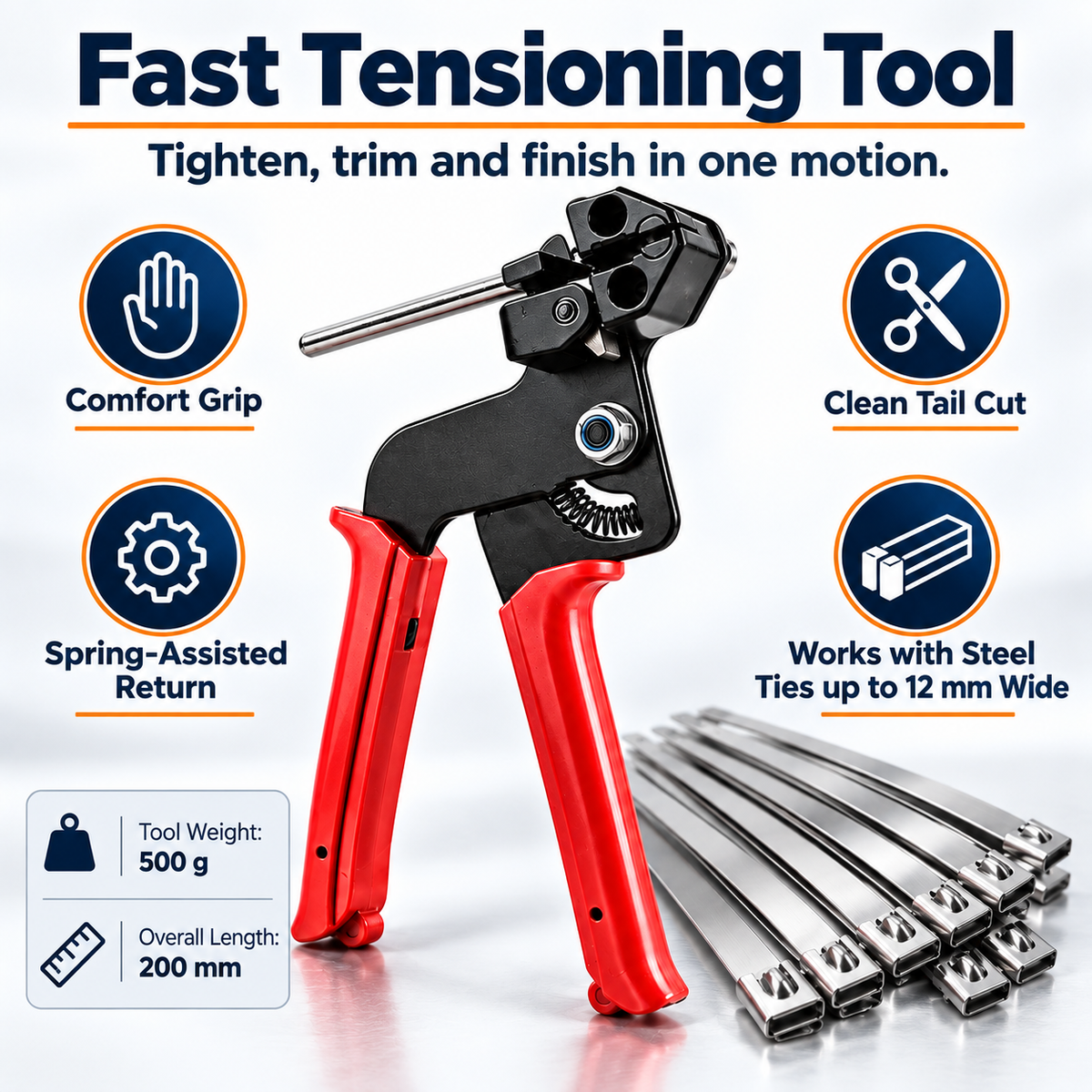 ✨304 Stainless Steel Cable Tie Kit + Tensioning Tool🛠️