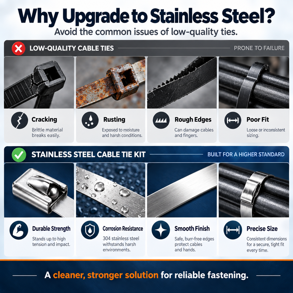 ✨304 Stainless Steel Cable Tie Kit + Tensioning Tool🛠️
