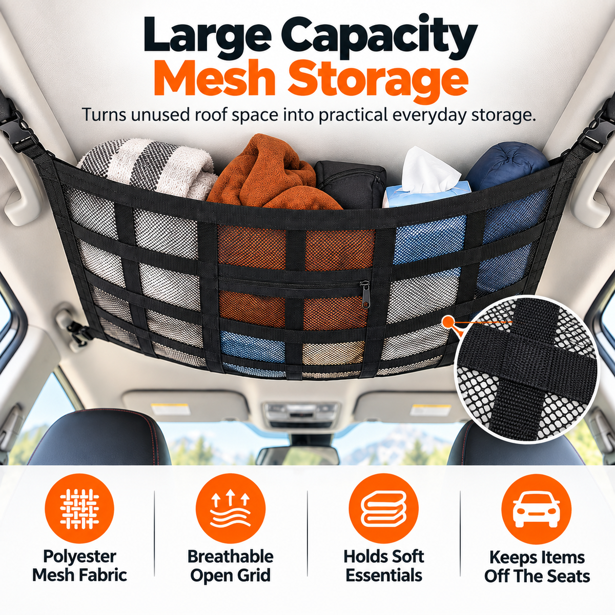 ✨Hanging Car Storage Bag / Cargo Net