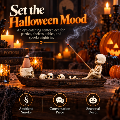 ✨Skull-themed incense holder ornament (boat-shaped)💀