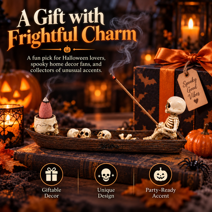 ✨Skull-themed incense holder ornament (boat-shaped)💀