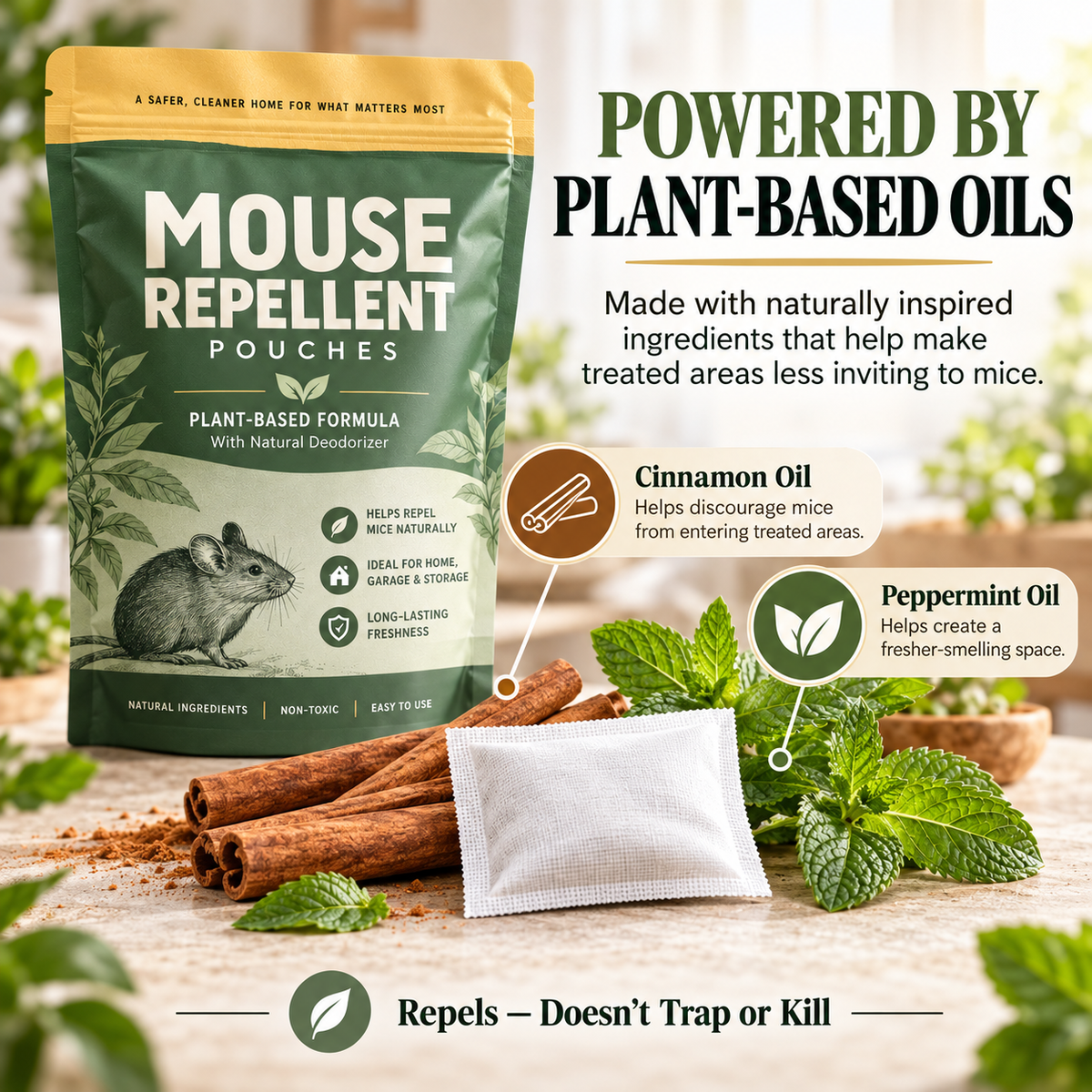 ✨ Mouse Repellent Pouches – All-Natural Rodent Repellent (12 Pouches)🐭