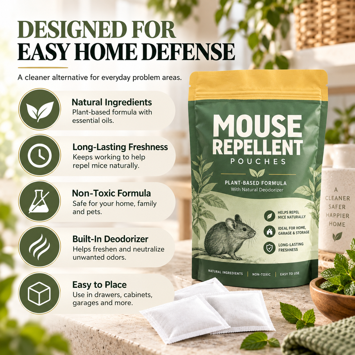 ✨ Mouse Repellent Pouches – All-Natural Rodent Repellent (12 Pouches)🐭