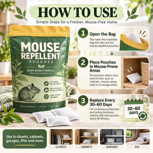 ✨ Mouse Repellent Pouches – All-Natural Rodent Repellent (12 Pouches)🐭