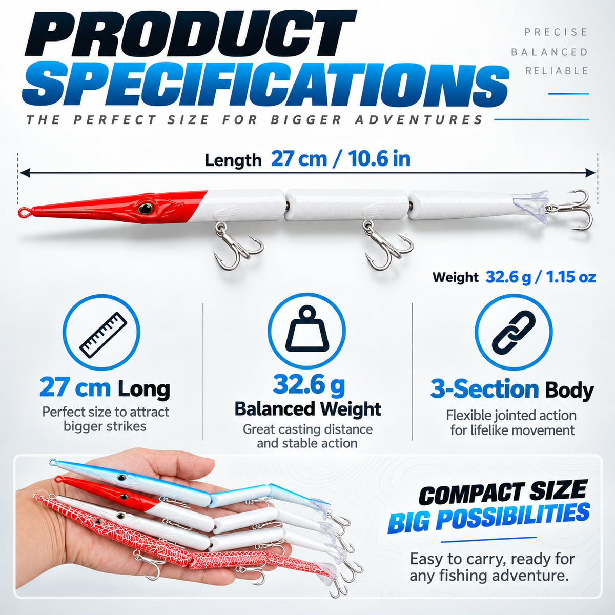 ✨3-Section Needlefish Lure🎣
