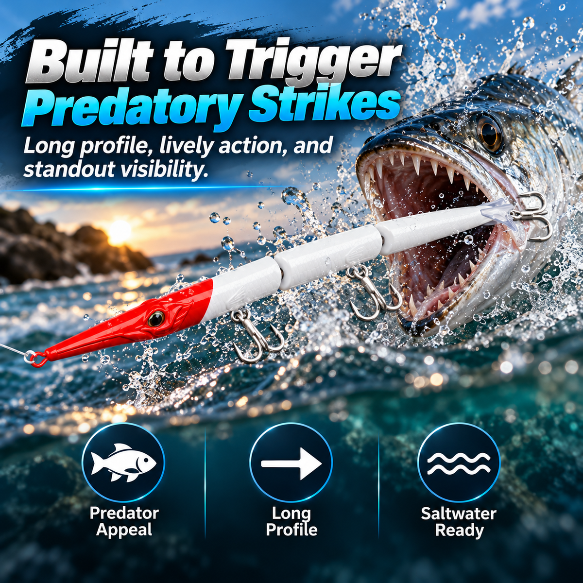 ✨3-Section Needlefish Lure🎣