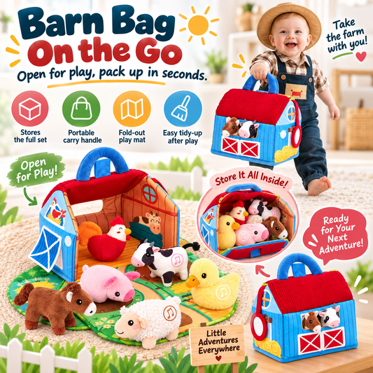 ✨Farm Plush Animal Barn Play Set
