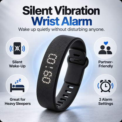 ✨Silent Vibration Alarm Clock – Wearable Wake-Up Device for Heavy Sleepers⏰