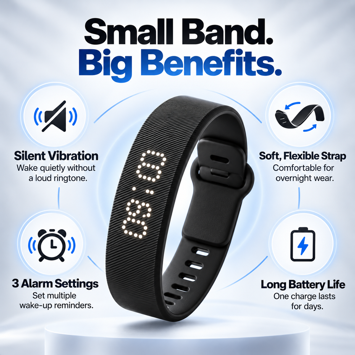 ✨Silent Vibration Alarm Clock – Wearable Wake-Up Device for Heavy Sleepers⏰