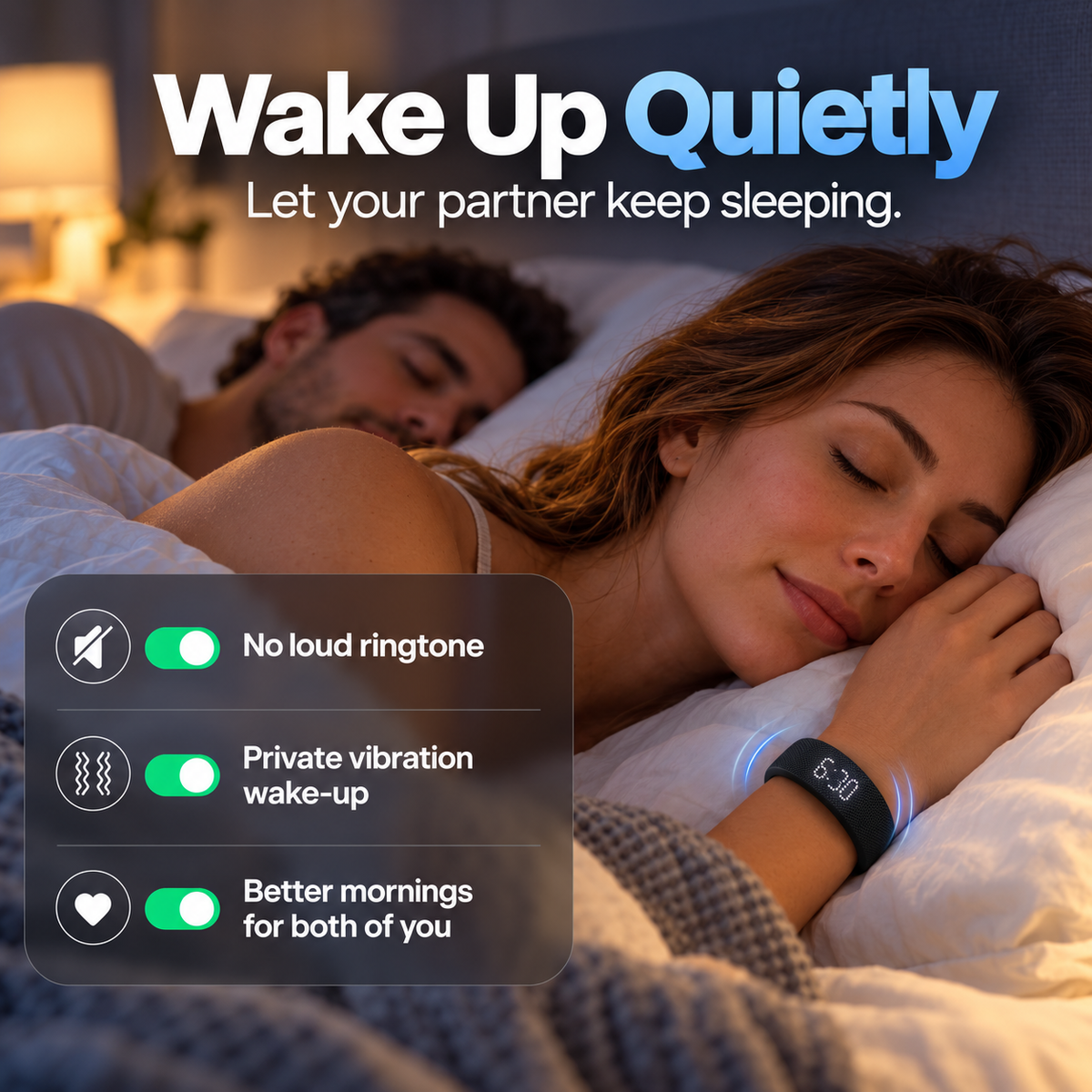 ✨Silent Vibration Alarm Clock – Wearable Wake-Up Device for Heavy Sleepers⏰