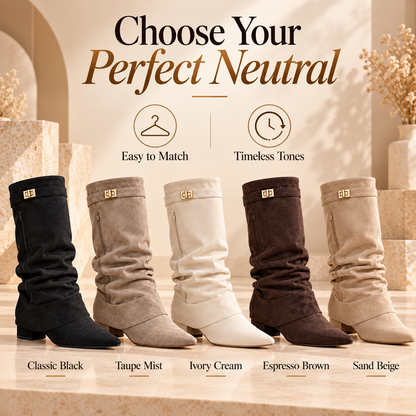 ✨Slouchy Metal Buckle Mid-Calf Boots🌏Global Free Shipping