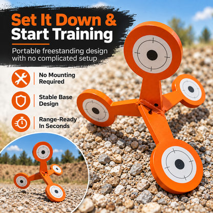 ✨4mm Steel Reactive Rolling Target – Self-Resetting Outdoor Practice Target
