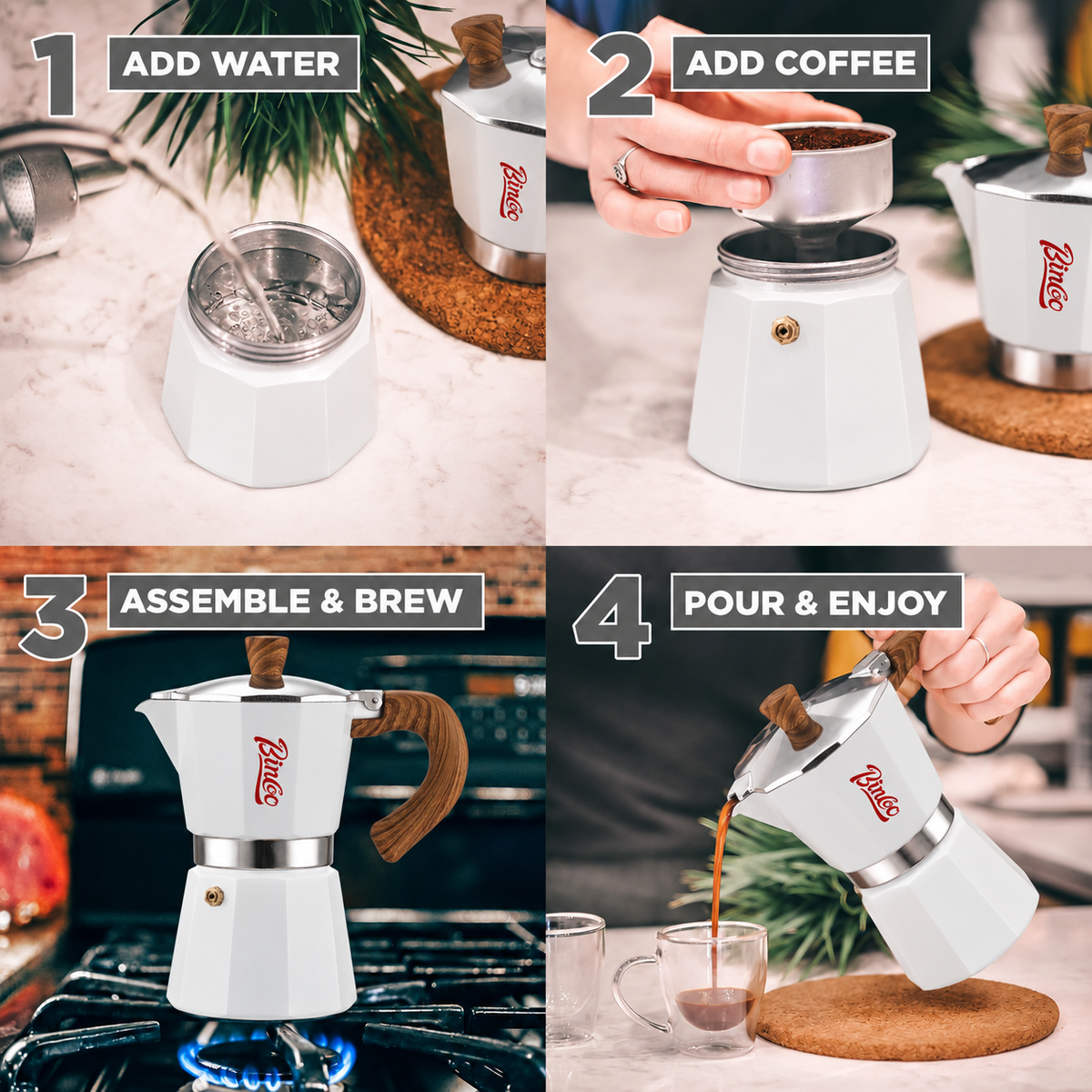 🔥Espresso Maker Stovetop, Moka Pot 3 Cups,Single Safety Valve