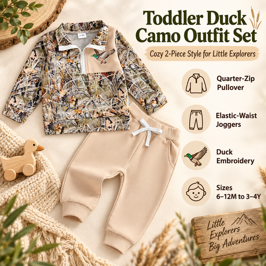 ✨Toddler Duck Camo Outfit Easy 2-Piece Style for Little Explorers