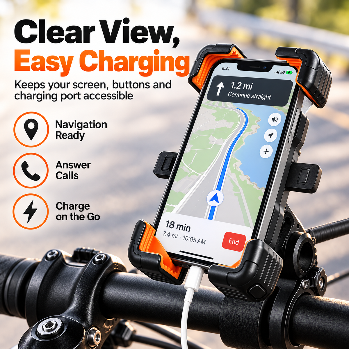 ✨4-Point Locking Handlebar Phone Mount📱