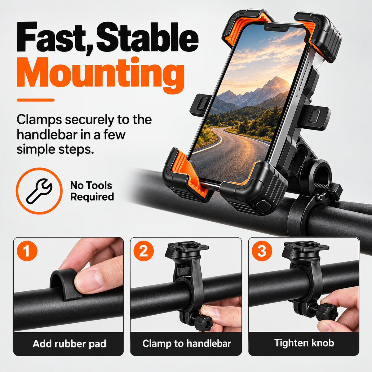 ✨4-Point Locking Handlebar Phone Mount📱