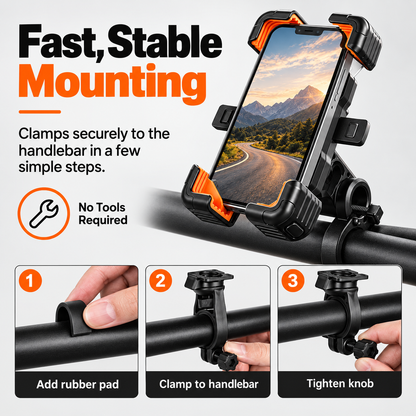 ✨4-Point Locking Handlebar Phone Mount📱