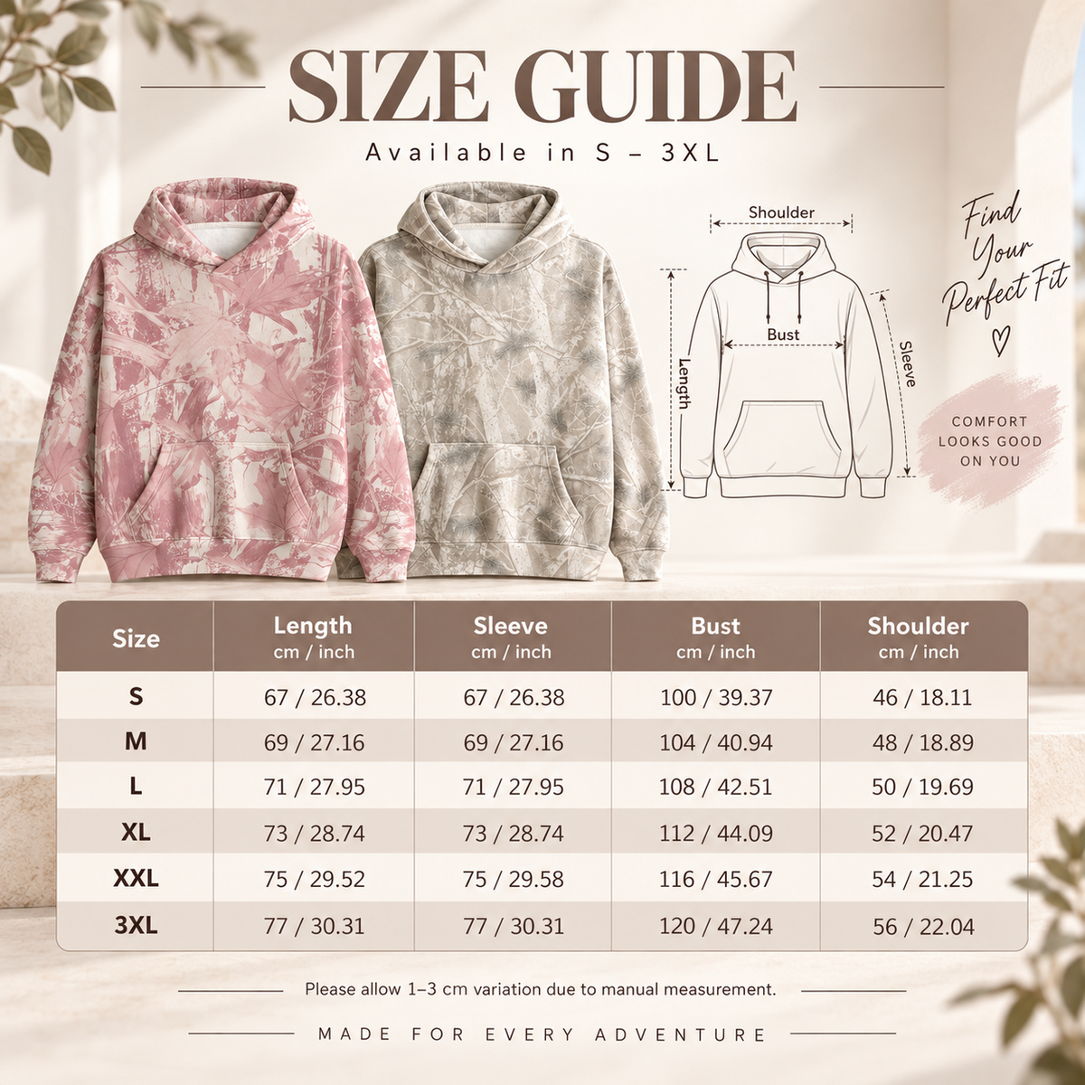 ✨Forest-colored printed hoodie