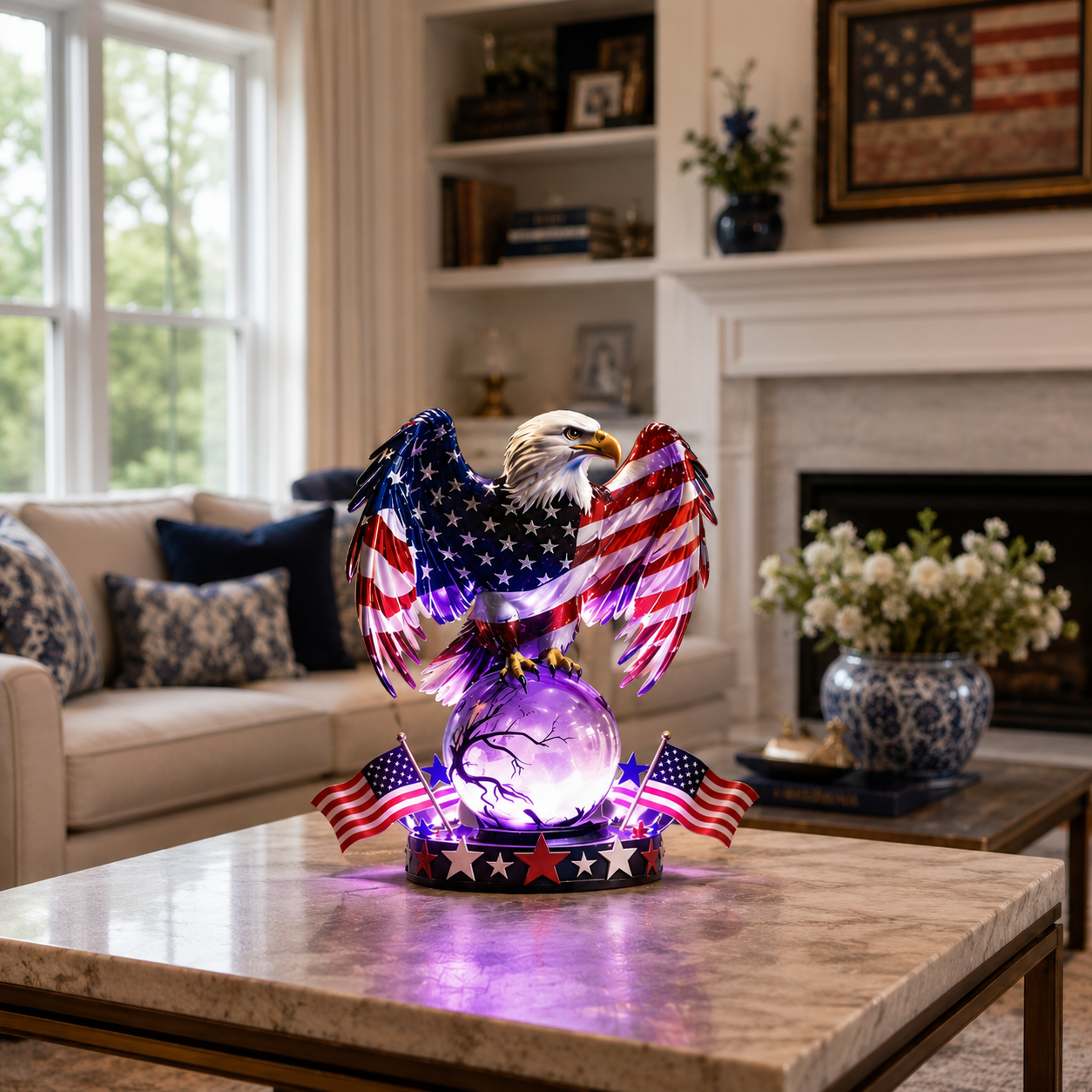 🎖️🇺🇸 Freedom Eagle™ Patriotic LED Table Lamp – American Pride Decor