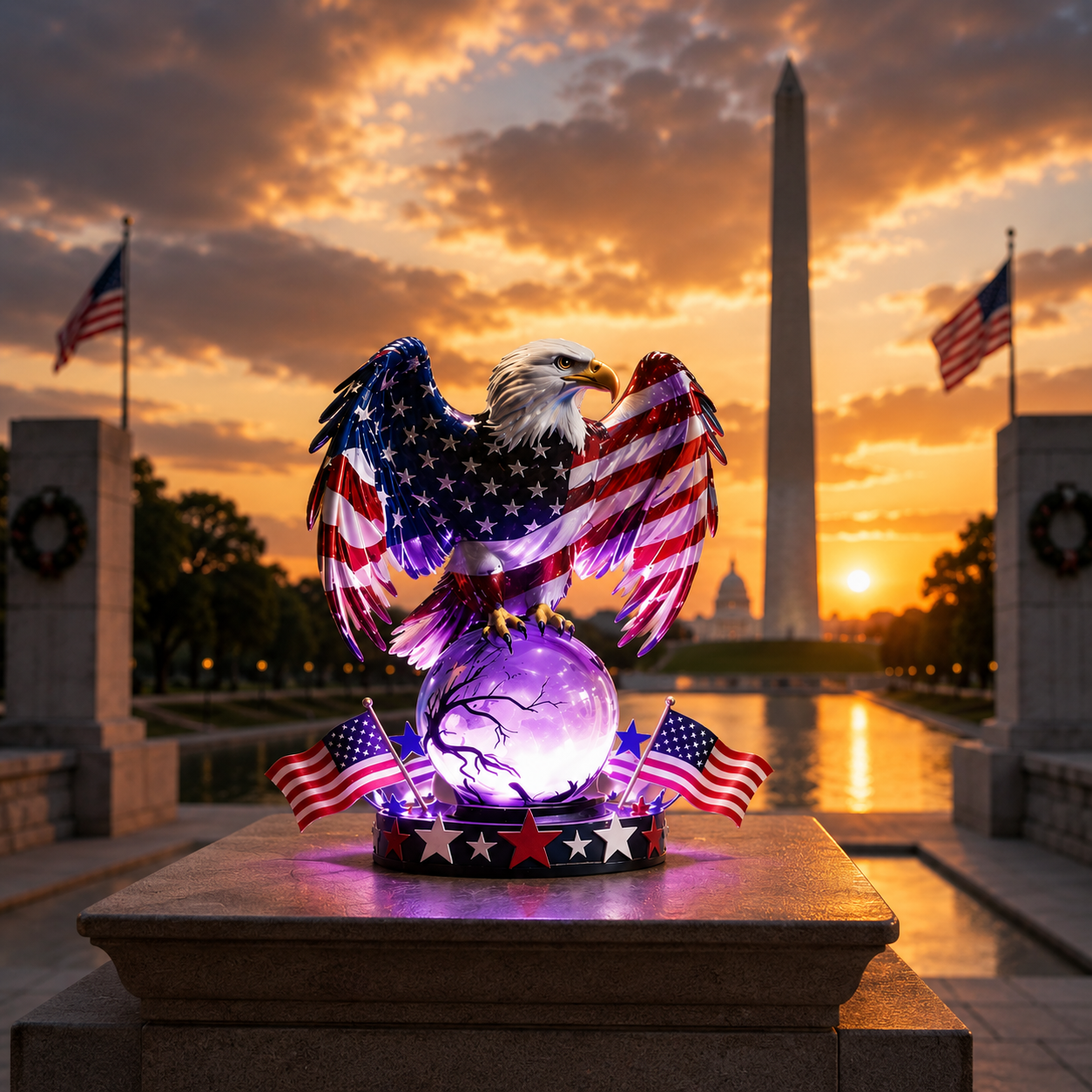 🎖️🇺🇸 Freedom Eagle™ Patriotic LED Table Lamp – American Pride Decor