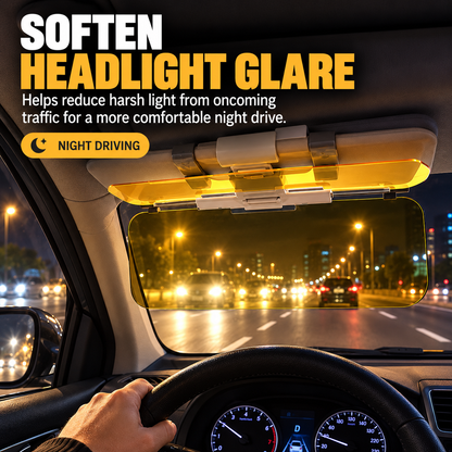 ❤️2-in-1 HD Anti-Glare Car Sun Visor – Day & Night Driving