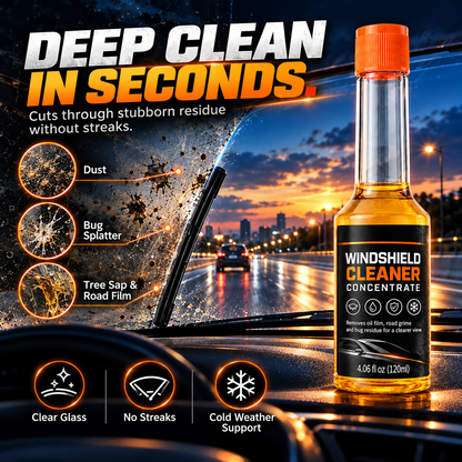 ✨2 Pcs Concentrated Windshield Washer Fluid – Oil Film & Bug Residue Cleaner, 120ml🌧️